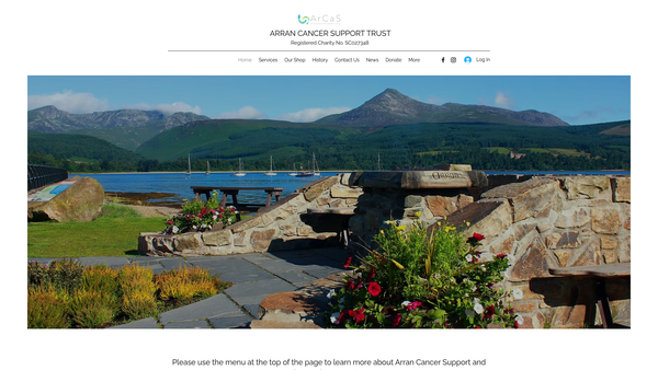 Screenshot of the Arran Cancer Support Trust website