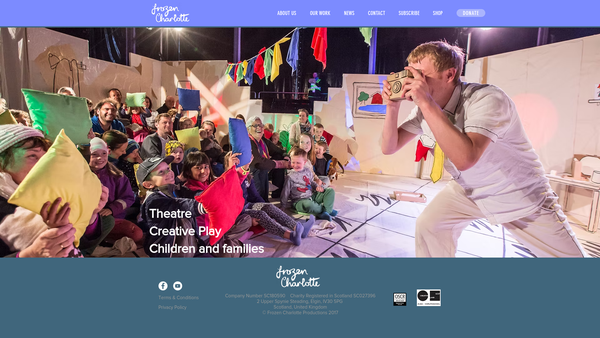 Screenshot of the Frozen Charlotte Productions Ltd website