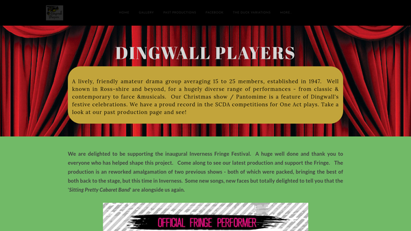 Screenshot of the Dingwall Players website