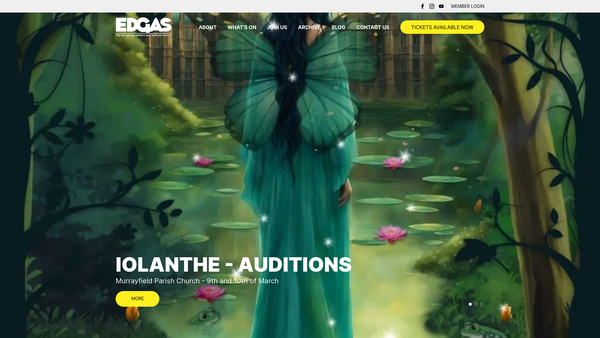 Screenshot of the The Edinburgh Gilbert and Sullivan Society website