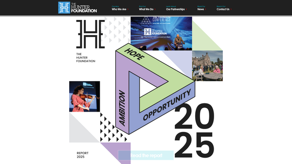 Screenshot of the The Hunter Foundation website