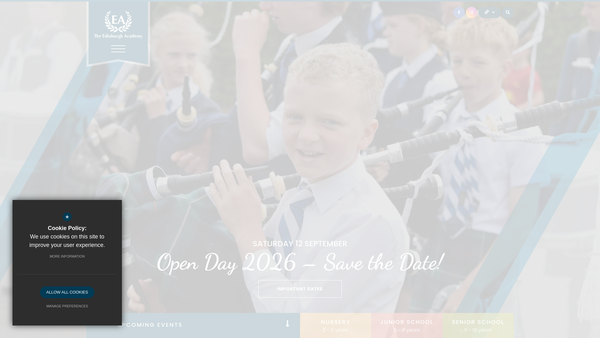 Screenshot of the Edinburgh Academy Foundation website