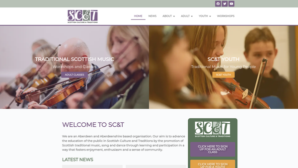 Screenshot of the Scottish Culture And Traditions SCIO website