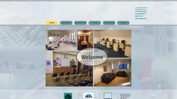 Screenshot of the Laurencekirk Youth & Community Venture website