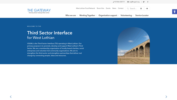 Screenshot of the Voluntary Sector Gateway West Lothian website