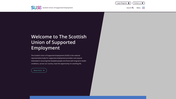 Screenshot of the Scottish Union Of Supported Employment website