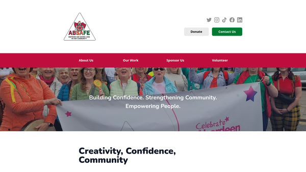 Screenshot of the Absafe SCIO website
