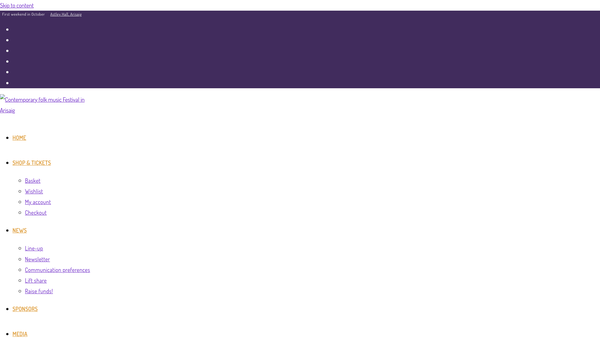 Screenshot of the Feis Na Mara website