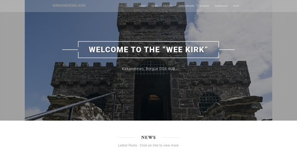 Screenshot of the Kirkandrews Kirk Trust website