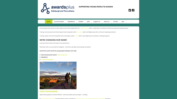 Screenshot of the Awards Plus in Edinburgh & The Lothians Ltd website