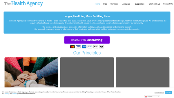 Screenshot of the The Health Agency website