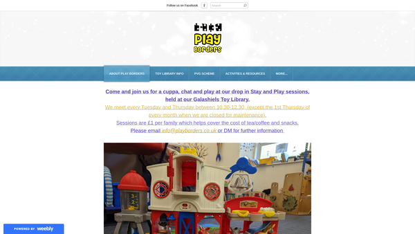 Screenshot of the Play Borders website