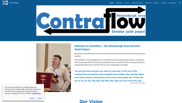 Screenshot of the Helensburgh Area Christian Youth Project website