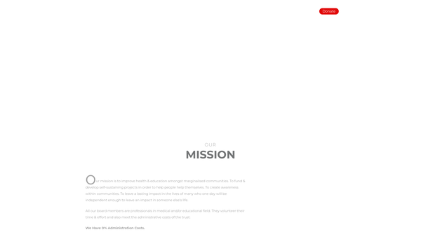 Screenshot of the Little Drops Charity Trust website