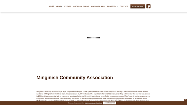 Screenshot of the Minginish Community Association website