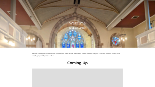 Screenshot of the New Life Christian Fellowship website