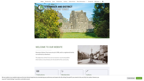 Screenshot of the Stranraer And District Local History Trust website