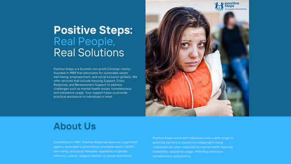 Screenshot of the Positive Steps Partnership website