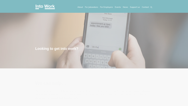 Screenshot of the Into Work website