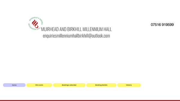 Screenshot of the Muirhead & Birkhill Millennium Hall Committee website