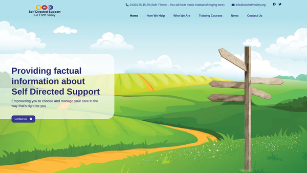 Screenshot of the Independent Living Association Forth Valley website