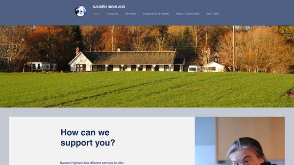 Screenshot of the Nansen Highland website