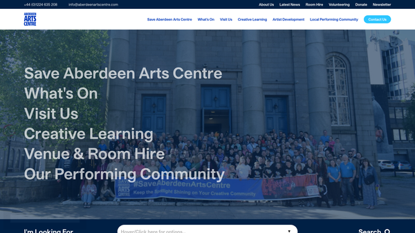 Screenshot of the Castlegate Arts Limited website