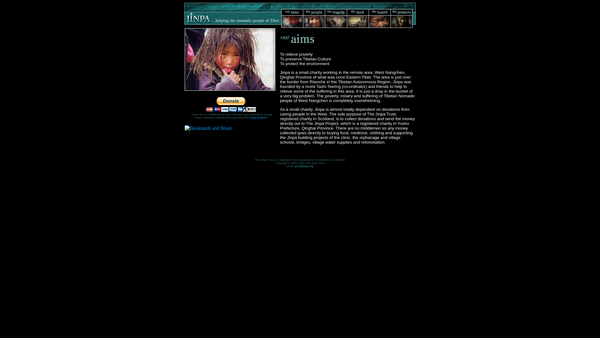 Screenshot of the Jinpa Trust website