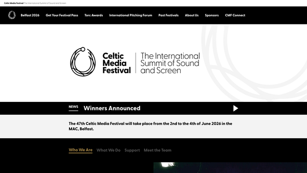 Screenshot of the Celtic Media Festival Limited website