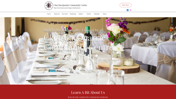 Screenshot of the Clan Macquarrie Community Centre website