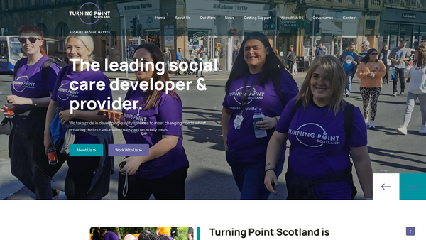 Screenshot of the Turning Point Scotland website