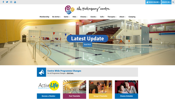 Screenshot of the The Pickaquoy Centre Trust website