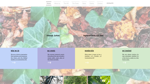 Screenshot of the Friends Of Corstorphine Hill website