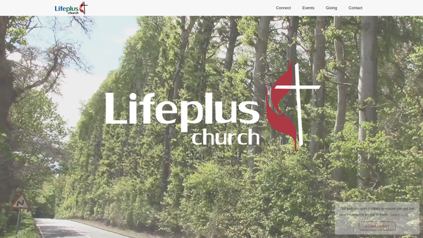 Screenshot of the Lifeplus+ Church website
