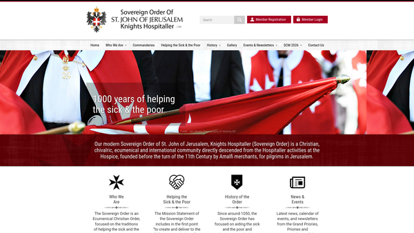 Screenshot of the SOSJ Priory of the UK Charitable Trust website