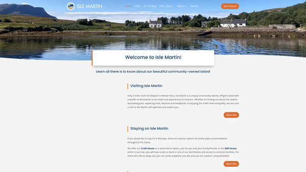 Screenshot of the Isle Martin Trust website