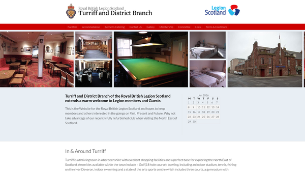 Screenshot of the Royal British Legion Scotland Turriff & District Branch website