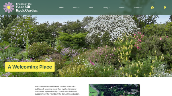 Screenshot of the Friends Of Barnhill Rock Garden Broughty Ferry website