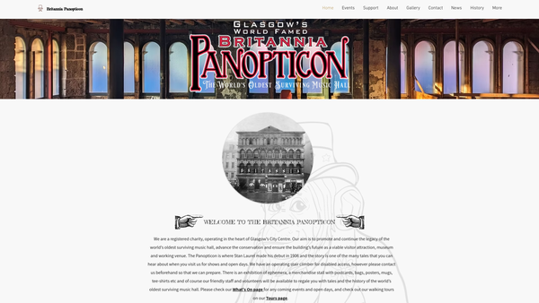 Screenshot of the Friends of Britannia Panopticon Music Hall Trust (SCIO) website