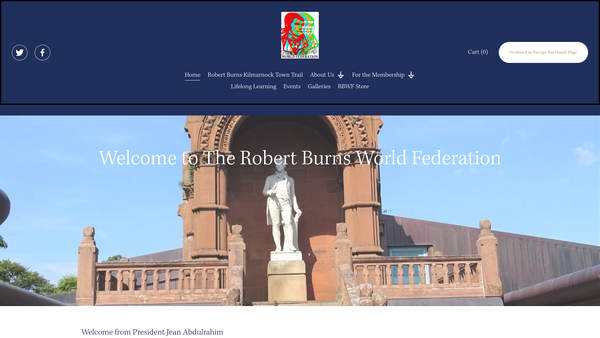 Screenshot of the Robert Burns World Federation website