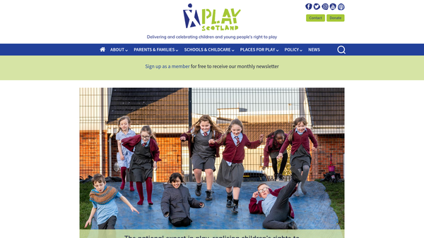 Screenshot of the Play Scotland website