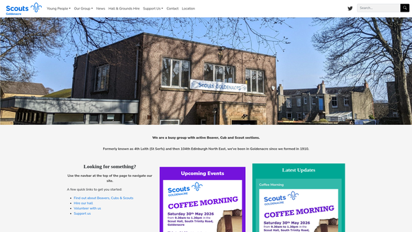Screenshot of the 104th Edinburgh North East Scout Group website