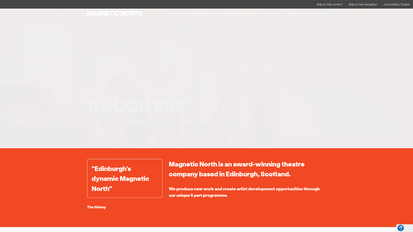 Screenshot of the Magnetic North Theatre Productions Limited website
