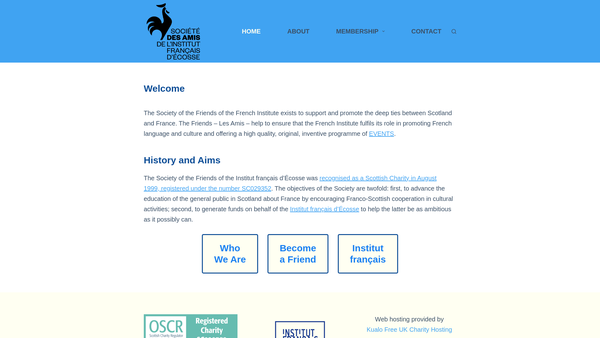 Screenshot of the Friends Of The Institut Francais D'ecosse website