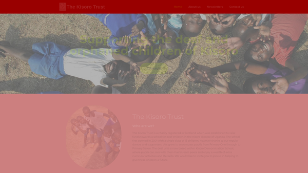 Screenshot of the Kisoro Trust website
