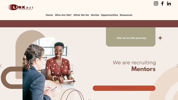 Screenshot of the Linknet Mentoring Limited website