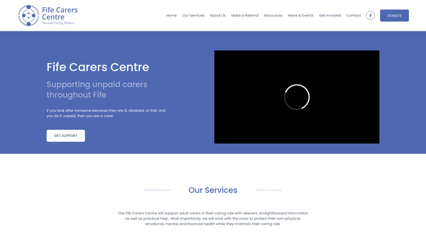 Screenshot of the The Fife Carers Centre website