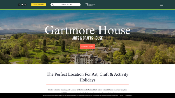 Screenshot of the Gartmore House website