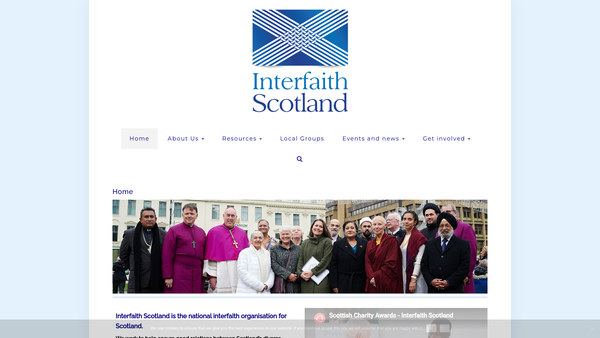 Screenshot of the Interfaith Scotland website