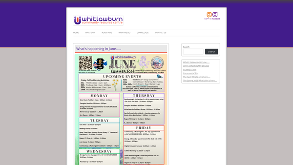 Screenshot of the Whitlawburn Community Resource Centre website
